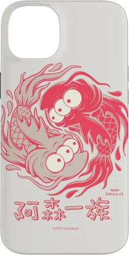 Vista 15 de Funda blanca japonesa para iPhone 16 Los Simpsons Koi Blinky Yin Yang