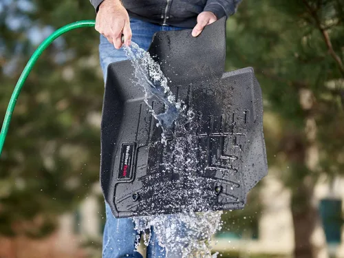 Vista 6 de WeatherTech Revestimientos de suelo personalizados para Toyota Tundra - 1ª y 2ª fila (442771-440932), negro