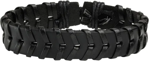 Vista 5 de Pulsera de piel sintética EIGSO hecha a mano para hombres estilo retro con nudo ajustable