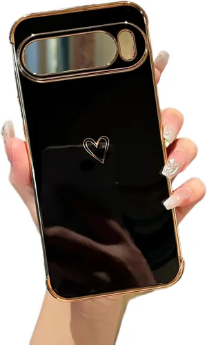 Vista 41 de ZTOFERA Funda diseñada para Google Pixel 7a, bonito diseño de corazones de amor con borde chapado y protección de lente de cámara, para Google Pixel