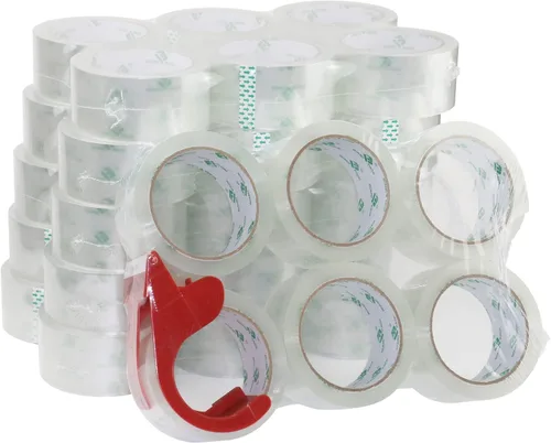 Vista 8 de BOMEI PACK Cinta de embalaje silenciosa sin ruido, 6 rollos de 1.88 pulgadas x 55 yardas, cinta de embalaje industrial resistente para embalaje