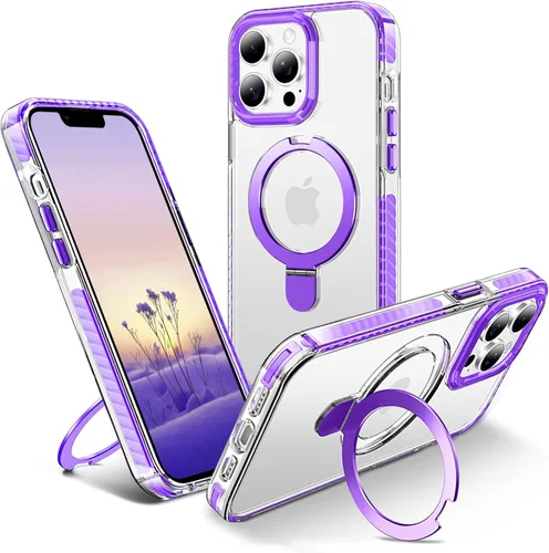 Vista 13 de UMIONE - Funda con diseño de anillo magnético giratorio de 360° para iPhone 11, soporte de bucle invisible integrado, compatible con Magsafe, funda