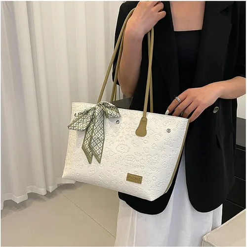 Vista 8 de Waiyqju Bolso de mano de cuero sintético impreso de la PU de la moda para las mujeres Streamer Casual bolsa de trabajo popular bolsa de playa