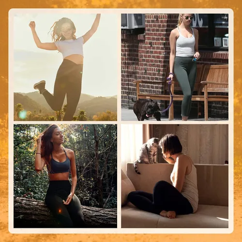 Vista 4 de Tnnzeet - Leggings de talle alto para mujer pantalones deportivos suaves estampados con control de abdomen para entrenamiento o yoga