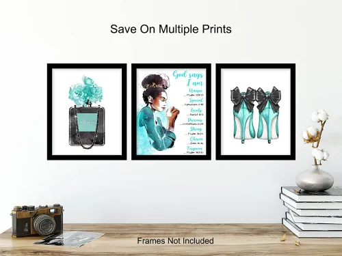 Vista 6 de Versículos inspiradores de la Biblia para mujeres afroamericanas, arte negro, escritura cristiana religiosa, regalos de aliento positivo, color azul