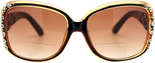 Vista 2 de PASTL Lentes de sol bifocales para mujer marco cuadrado de diamantes de imitación de gran