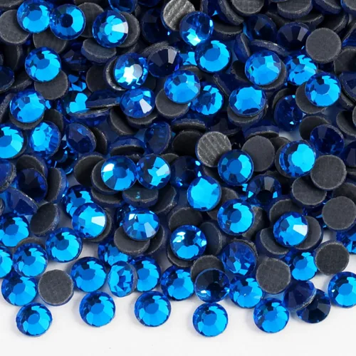 Vista 40 de 6000 diamantes de imitación termoadhesivos a granel, diamantes de imitación azules para ropa de manualidades, cristales termoadhesivos para Zafiro