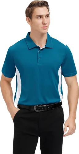 Vista 4 de Corna Camisas de golf para hombre que absorben la humedad ajuste seco de secado rápido manga corta estilo casual para hombre