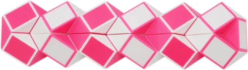 Vista 4 de Mipartebo Magic Snake Cube Twist Puzzle 36 cuñas de gran tamaño Twist Fidget Serpiente Juguetes para Niños Bebé Rosa