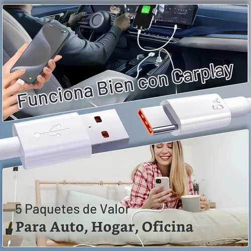 Vista 6 de Cable de carga USB A a USB C, transmisión de datos【5 unidades, 5 x 3.3 pies】