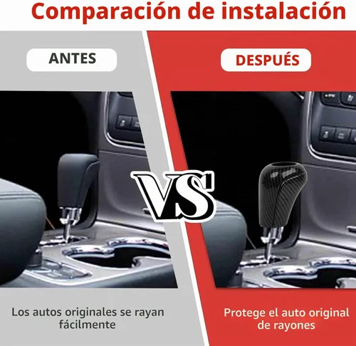 Vista 7 de Jimen Compatible con Jeep Grand Cherokee 2011-2013, 3 piezas de cubierta de perilla de palanca de cambios accesorios interiores (fibra de carbono)