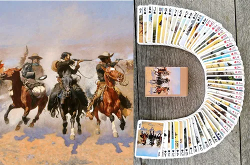 Vista 8 de Cartas de juego de indios (baraja de póquer 54 cartas todas diferentes) Retratos retro vintage de nativos americanos por Charles Bird King Retratos