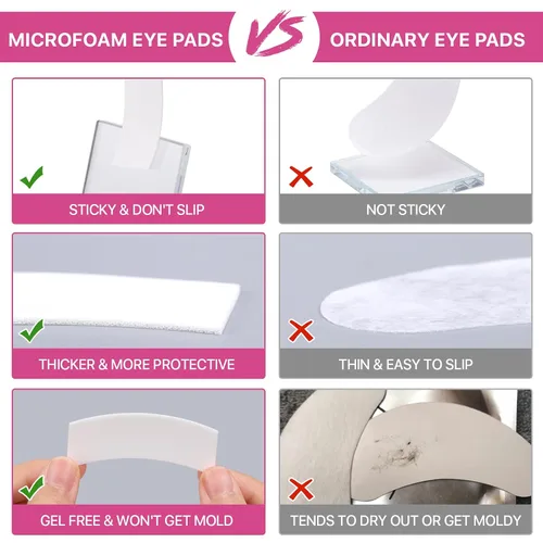 Vista 6 de Pretty memory 110 almohadillas de ojos para extensiones de pestañas, cinta de espuma precortada para extensiones de pestañas, almohadillas