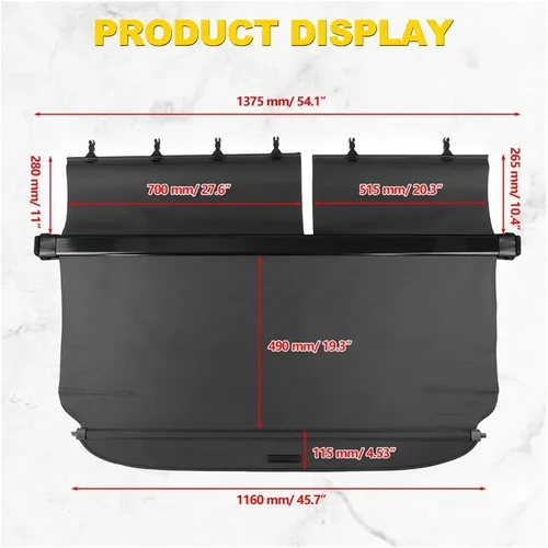 Vista 2 de Cubierta de carga de privacidad para maletero, compatible con Toyota RAV4 2006-2012, estante de almacenamiento de carga trasero retráctil