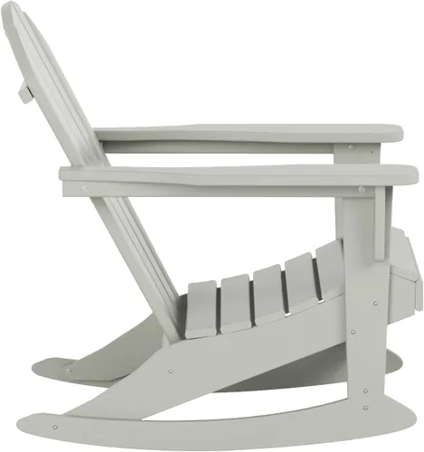 Vista 61 de WestinTrends Silla mecedora Malibu de poliéster para exterior/patio Adirondack, Negra