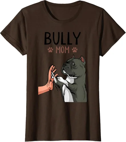 Vista 22 de American Bully Mom Cute Dog Mama Camiseta divertida para mujer, Blanco, S