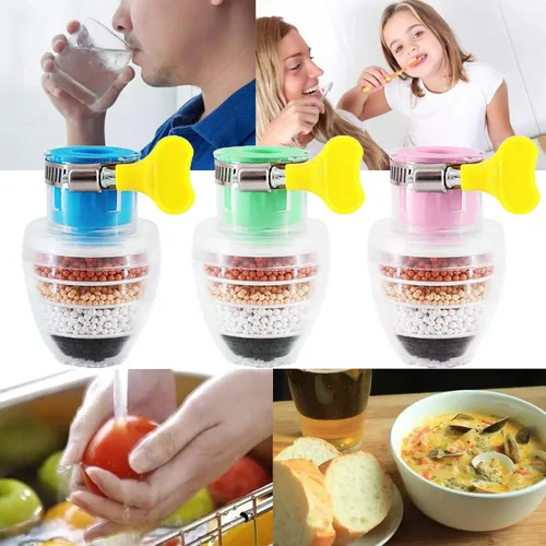 Vista 6 de Paquete de 3 filtros de grifo de seis capas mejorados, filtro de agua para fregadero, filtro de agua de grifo de cocina, filtro de purificación