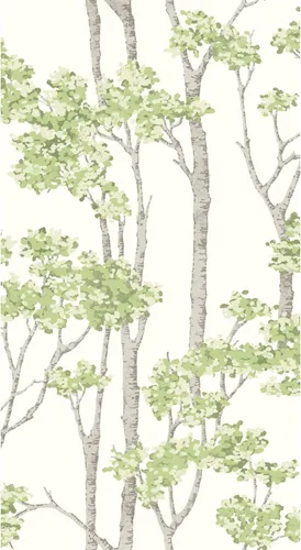 Vista 2 de RoomMates Birch Grove - Papel tapiz autoadhesivo extraíble, color verde, 20.5 pulgadas x 18 pies