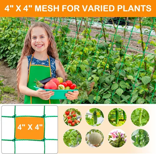 Vista 4 de Red de enrejado, red de jardín para plantas, red de enrejado de jardín de 6.6 x 9.85 pies para plantas trepadoras con 27 hebras de nailon
