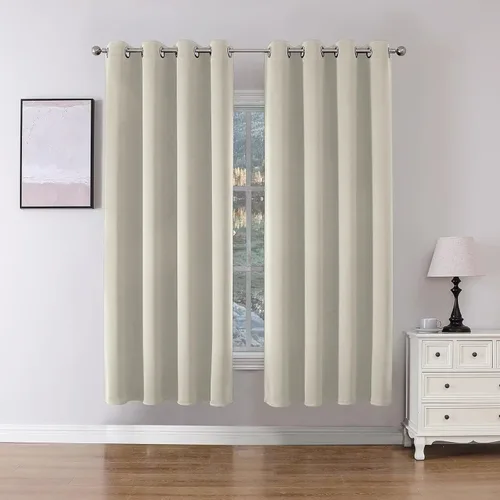 Vista 18 de Joydeco Cortinas opacas para dormitorio de 72 pulgadas de largo, 2 paneles de cortinas con aislamiento térmico para oscurecer la habitación
