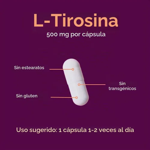 Vista 5 de BESTVITE L-tirosina 500 mg (240 cápsulas) - Sin estearatos - Sin OMG - Sin