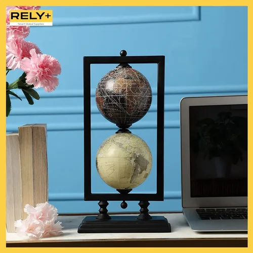 Vista 2 de Rely+ Juego de 2 soportes de metal resistentes de 4 pulgadas (no de plástico). Globos de escritorio giratorios para escritorio geográficos