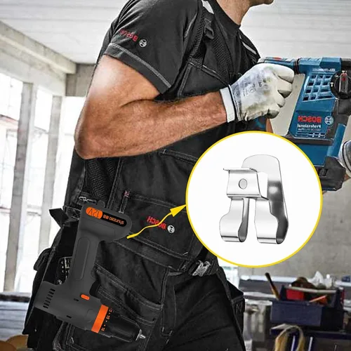 Vista 6 de 4 piezas de clip de cinturón para Ryobi, gancho de cinturón con tornillo para herramientas de 18 voltios Ryobi y Ridgid 633586002, clip de cinturón