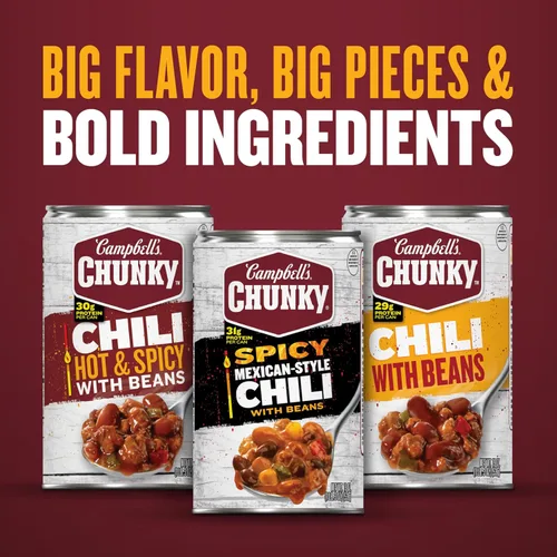 Vista 6 de Campbell's Chili grueso con frijoles, 19 onzas (paquete de 2)