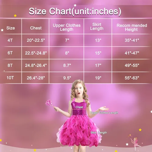 Vista 6 de Vestido tutú para niñas, traje de cumpleaños, vestido de fiesta de tul con lentejuelas brillantes para niñas, baile de graduación, tenis, concurso