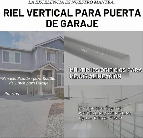 Vista 5 de Reemplazo de riel vertical para puerta de garaje, juego de rieles de puerta izquierda y derecha para 7 pies de alto, rieles de puerta de acero