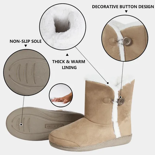 Vista 4 de Home Slipper Pantuflas para hombre, suaves y cálidas de espuma viscoelástica para invierno, para interiores