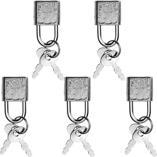 Vista 9 de Paquete de 5 mini candados para diario, cerraduras pequeñas con llaves, cerraduras pequeñas para equipaje para viajes, diario, joyas, mochila, cajas