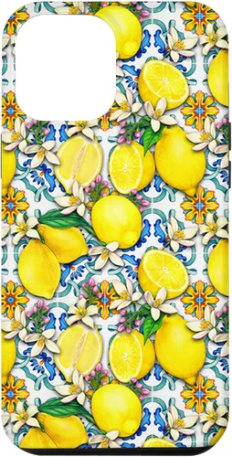 Vista 26 de Citrus Fruit Lemons Blue Tile Gardencore Farmcore Pattern Case for iPhone 17