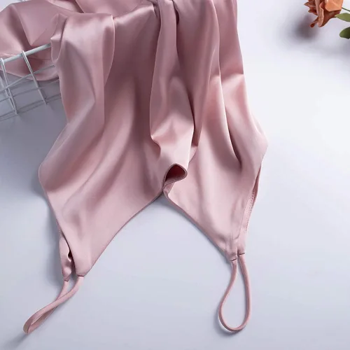 Vista 3 de Van Royal - Blusa corta elegante para mujer, sin mangas, de satén suave, sexy con cuello en V