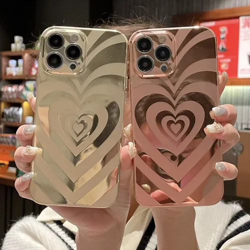 Vista 2 de Funda para iPhone 13 Pro Max, diseño de corazón de amor a la moda, a prueba de golpes, protección contra caídas de grado militar, delgada