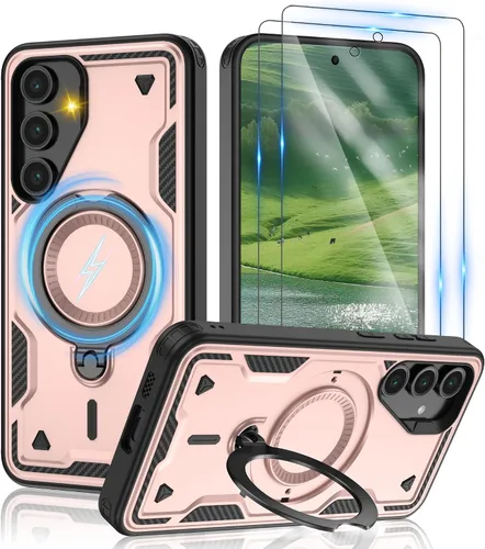 Vista 104 de Gritup fro Funda para Google Pixel 9A, funda protectora magnética de grado militar compatible con Mag-Safe, 2 protectores de pantalla HD, soporte