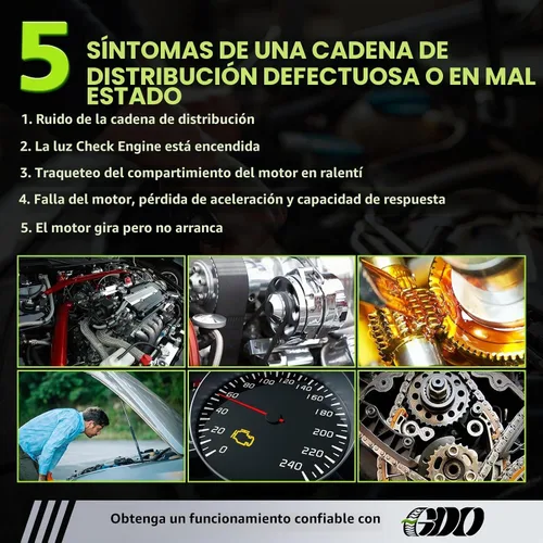 Vista 7 de Kit de cadena de distribución 4.7 con tensor 9-0393SX para Dodge RAM Dakota Durango 1999-2008, Jeep Grand Cherokee Commander, Mitsubishi Raider V8