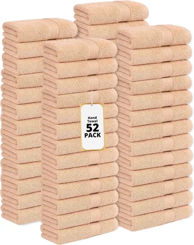 Vista 49 de Ample Decor Toalla de mano de 18 x 28 pulgadas, paquete de 6, 600 GSM, 100% algodón, certificado Oeko Tex, suave, absorbente, gruesa, duradera Beige