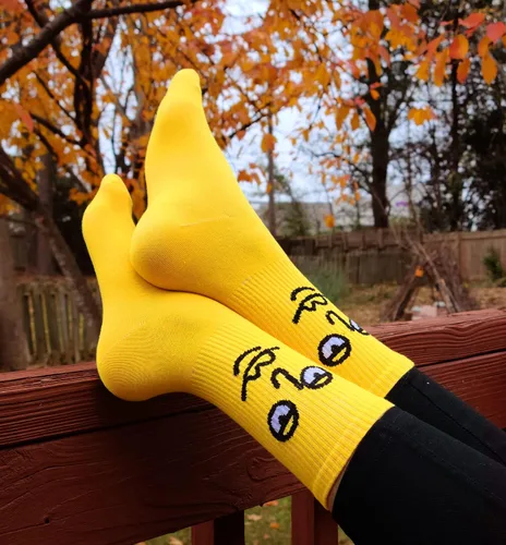 Vista 8 de Meloday 10 PACK Crazy Funny Emotion Crew Socks Soft Cotton - 10 different fun designs and color per pack