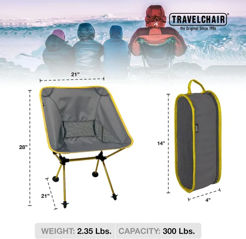 Vista 2 de Travel Chair Joey Silla plegable para acampar al aire libre para senderismo, mochilero, césped, playa, deportes, ligera, estable, portátil