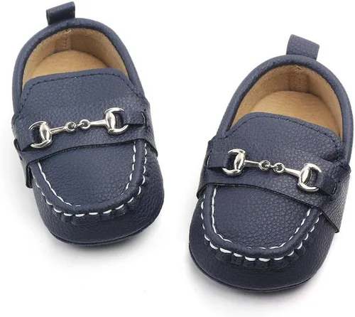 Vista 3 de QIETION Zapatos Oxford de piel sintética con suela suave, antideslizantes, para niños y niñas, para caminar
