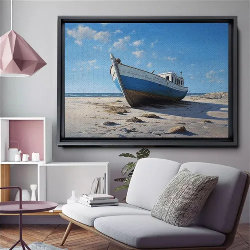 Vista 3 de Tranquil Coastal Escape, Beach Canvas Wall Art for Living Room Décor