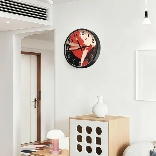Vista 6 de Battery Operated Silent Non-Ticking Clock Luminous Voice-Activated Wall Clock Retro Dragonfly Anime Chinese Style 12 Inch Decorative for Kitchen