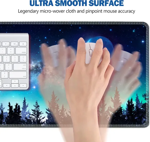 Vista 4 de AIMSA - Alfombrilla de mouse grande para juegos, extendida con borde cosido, alfombrilla de mouse para teclado XL, base de goma antideslizante, 31.5