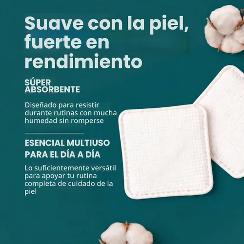 Vista 3 de SoulSation Almohadillas de algodón orgánico, almohadillas faciales 100%