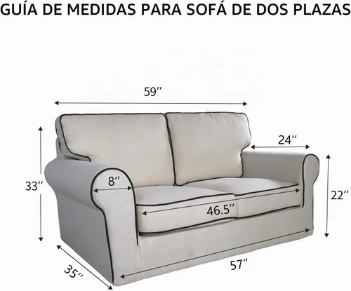 Vista 6 de PureFit Funda elástica para sofá biplaza, funda de sofá suave y antideslizante de jacquard de elastano, protector de muebles lavable con espuma