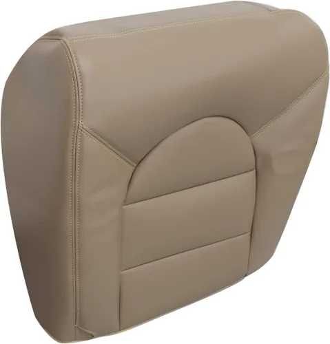 Vista 5 de NLQR Funda de asiento de repuesto para parte inferior del lado del pasajero de cuero marrón compatible con Ford F250 F350 F450 F550 Lariat XLT 1999