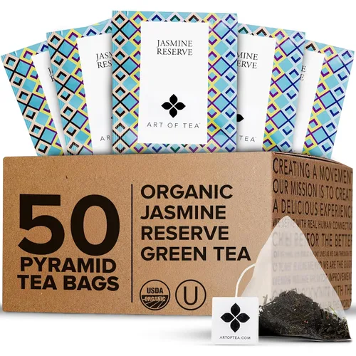 Vista 7 de Art of Tea Apricot Escape - Sin cafeína 50 bolsitas de té piramidales ecológicas