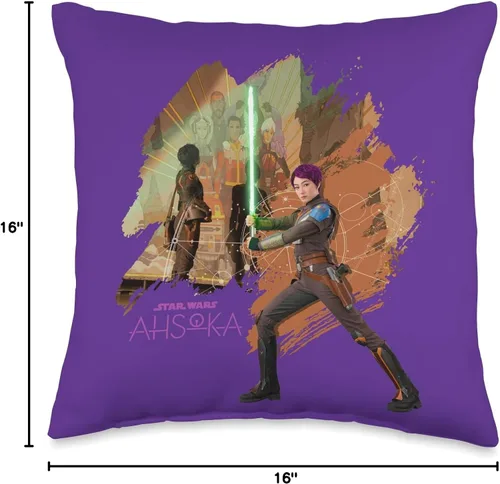 Vista 4 de Star Wars Mural Ahsoka Part Two Sabine Wren y almohada de sable de luz