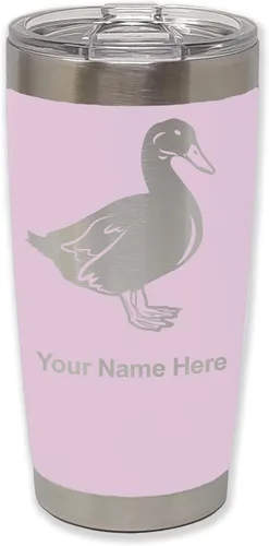 Vista 26 de LaserGram Vaso aislado al vacío de 20 onzas, pato, grabado personalizado incluido (negro) Engraved Gift for Duck Hunters, Vacuum Insulated